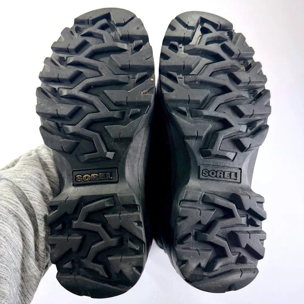Sorel Conquest Winter Boots Mens 8 Black‎ Waterproof Insulated Rugged Gorpcore